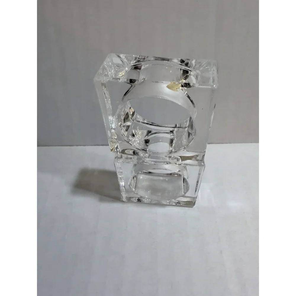 Set of 2 Clear Acrylic Square Napkin Rings